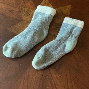 Cozy White, Blue, and Green Socks